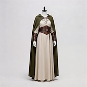 baratos Capa &amp; Capa-Medieval Renascentista manto manto com capuz Viking Elfo Fantasia Mulheres Dia Das Bruxas Carnaval Espetáculo LARP Ren Faire Adulto Capa