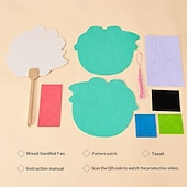  Kit fai da te da 6 pezzi per realizzare ventagli in feltro a forma di animali, ventagli in bambù fatti a mano con nappe, attività creativa estiva di arte e artigianato, panda, coniglietto, ape,