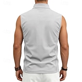 abordables Vestes de course-Homme Couleur Unie Gilet de course à pied Veste softshell Débardeur Rembourré Été Printemps Automne Avec Poches Fermeture intégrale Sans manches Séchage Rapide Léger Respirant Salle de sport Pêche