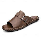 cheap Men's Slippers &amp; Flip-Flops-Men's Brown Fisherman Slide Sandals – Breathable Open-Toe Comfort Sandals, Lightweight Summer Footwear for Beach Vacations, Cruises, Travel and Everyday Leisure