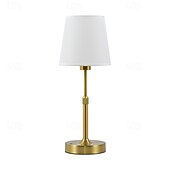 economico Lampade da tavolo-Lampada da tavolo senza fili regolabile in altezza, ricaricabile, colore oro, a batteria, con regolazione continua dell'intensità luminosa. &amp;Lampada decorativa wireless con controllo touch per camera