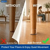 abordables appareils électroménagers-Lot de 24 protège-pieds de chaise pour parquets, embouts en silicone transparent avec patins en feutre, housses extensibles pour éviter les rayures. &amp;réduit le bruit, s'adapte à la forme ronde &amp;pieds