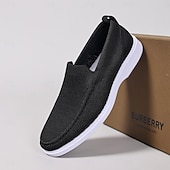 economico Scarpe Casual con Lacci-Mocassini da uomo blu navy in maglia, scarpe casual traspiranti per camminare, scarpe comode e leggere per viaggiare, guidare e per l'uso quotidiano.