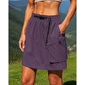 preiswerte Unterteile-Damen Cargoröcke Outdoor-Röcke Sommer Außen Normale Passform Schnelltrocknend Leicht Elastisch Atmungsaktiv Rock Elastischer Bund Schwarz Elfenbein Tennis Golfspiel Camping / Wandern / Höhlenforschung
