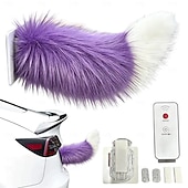 economico Interni fai-da-te per auto-Coda di volpe mobile elettronica con telecomando, accessorio auto kawaii motorizzato con diverse modalità di funzionamento e facile installazione adesiva.