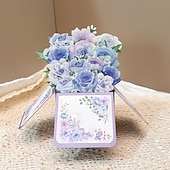 preiswerte Geschenke-3D-Pop-up-Karte mit lila Rose, große Blumengrußkarte in einer Schachtel für Frauen, Mütter, Ehefrauen, Omas – handgefertigtes Geschenk zum Muttertag, Geburtstag, Jahrestag, als Genesungswunsch,