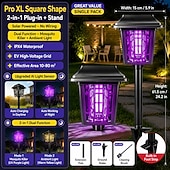 cheap Decorative Lights-Solar Bug Zapper Outdoor, Solar Mosquito Zapper, Rechargeable Battery, Waterproof Electric Fly Zapper for Patio, Backyard, Garden, Camping