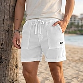 cheap Casual Shorts-Men's Shorts Casual Shorts Corduroy Shorts Pocket Elastic Waist Plain Comfort Breathable Short Casual Outdoor Beach Vacation Fashion Khaki Black Inelastic