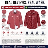 economico Camicie da lavoro da uomo-camicia da uomo softfade™ camicia casual camicia da lavoro camicia western camicia con bottoni capo tinto blu nero rosso verde manica lunga camicia semplice colletto casual quotidiano tasca frontale abbigliamento cotone