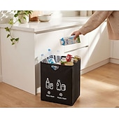 cheap Laundry Bags &amp; Hampers-60L Large-Capacity Thickened Sorting Trash Can with Sponge EVA Handle, Foldable Storage Bag, Holds 60 Bottles, Durable Polyester Material, Suitable for Kitchen, Home, and Office Waste Organizers