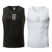 economico Maglie da uomo-gilet da ciclismo da uomo tinta unita senza maniche gilet da bici wosawe con 3 tasche posteriori trainer ad asciugatura rapida traspirante elasticizzato sportivo nero bianco abbigliamento