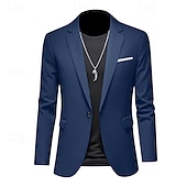 abordables Blazers Classiques pour Hommes-Hommes Veste blazer Occasionnel Quotidien Extérieur Élégant Mode Printemps Toutes saisons Poly Couleur Unie Minimaliste Décontracté / Quotidien Droit 1 bouton veste Rose Claire Kaki clair Noir Blanche
