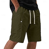 preiswerte Lässige Shorts-Herren Komfortbund Aktiv Shorts Freizeitshorts Sportliche Shorts Tasche Elastischer Bund Rein Einfach Einheitliche Farbe Komfort Schnelltrocknend Knielang Lässig Outdoor Training Sport Sportlich Blau