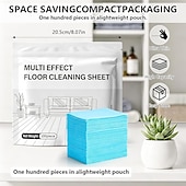 cheap Household Appliances-100 Pieces Multi-Effect Floor Cleaning Sheets, Dissolvable Concentrated Mopping Slices for Deep Cleaning, Quick Drying &amp; Streak-Free Floor Cleaner for Hardwood, Tile, Marble, Laminate