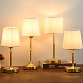 economico Lampade da tavolo-Lampada da tavolo senza fili regolabile in altezza, ricaricabile, colore oro, a batteria, con regolazione continua dell'intensità luminosa. &amp;Lampada decorativa wireless con controllo touch per camera