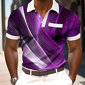  Per uomo Geometrico Linea Polo Manica Corta Magliette polo Camicie con Colletto Business Casual All'aperto Athleisure Abbigliamento quotidiano Stampa 3D Bottoni Tessuto retato traspirante Estate