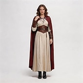 baratos Capa &amp; Capa-Medieval Renascentista manto manto com capuz Viking Elfo Fantasia Mulheres Dia Das Bruxas Carnaval Espetáculo LARP Ren Faire Adulto Capa