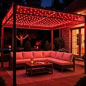 abordables Projecteurs haute tension à brancher-Guirlande lumineuse LED en filet, décoration extérieure en filet, guirlande lumineuse multicolore LED étanche pour buissons, arbustes, haies, arbres et pelouse
