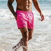 cheap Men's Swim Shorts-Men's Swim Trunks Swim Shorts Board Shorts Drawstring with Mesh lining Plain Solid Colored Quick Dry Above Knee Casual Beach Holiday Hawaiian Casual / Sporty Blue Khaki Stretchy
