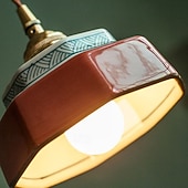tanie Światła wysp-Mała lampa wisząca z zielonego szkła, niebiesko-białej porcelany, czerwona ceramiczna lampa wisząca, nowoczesna lampa nordycka do jadalni, sypialni, kuchni, wyspy, domu wiejskiego, kawiarni