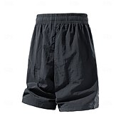 cheap Classic-Men's Lightweight Cargo Shorts Comfort Waist Tactical Cargo Shorts Casual Shorts Drawstring Pocket Elastic Waist Plain Quick Dry Knee Length Outdoor Streetwear Daily Wear Fashion Streetwear Black