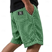economico Pantaloncini casual-Per uomo Shorts Pantaloncini casual Pantaloncini di velluto a coste Tasca Elastico in vita Semplice Tinta unita Comodità Traspirante Lunghezza al ginocchio Casuale All'aperto Spiaggia Vacanza Moda