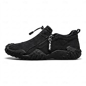 abordables Zapatos Casuales Slip-On-Zapatillas de senderismo grises para hombre: zapatillas ligeras con cremallera lateral para actividades al aire libre, calzado cómodo y antideslizante para senderismo, viajes y aventuras cotidianas.