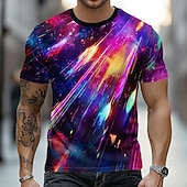 abordables T-shirts 3D-Homme Géométrique Abstrait Multicolore T-shirt Manche Courte T-shirt Impression 3D Col ras du cou Chemise Mode Occasionnel Quotidien Rue Noir 1 Noir Noir 2 Été Printemps Vêtement Tenue S M L XL XXL