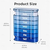  Pillenbox für 7 Tage, tragbare Pillendose mit 21 Fächern, Reiseetui für 3 Tagesdosen, Vitamin-Organizer aus Kunststoff mit Farbverlauf für Zuhause, Handtasche und Reisen
