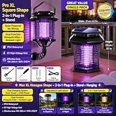 cheap Decorative Lights-Solar Bug Zapper Outdoor, Solar Mosquito Zapper, Rechargeable Battery, Waterproof Electric Fly Zapper for Patio, Backyard, Garden, Camping