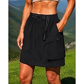 preiswerte Unterteile-Damen Cargoröcke Outdoor-Röcke Sommer Außen Normale Passform Schnelltrocknend Leicht Elastisch Atmungsaktiv Rock Elastischer Bund Schwarz Elfenbein Tennis Golfspiel Camping / Wandern / Höhlenforschung