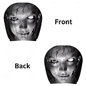 cheap Halloween Slipcover-2/4PCS Cracked Makeup Car Seat Headrest Covers, Funny Prank Headrest Protectors, Universal Fit Stretch Car Interior Accessories, Washable and Easy to Install, Comfortable Seat Protection for Cars, SUV