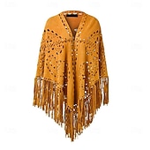 cheap Tops-Retro Vintage Hippie 1970s Cape Hippie Tassel Fringe Fancy Dress Women's Carnival Music Festival Holiday Adults'