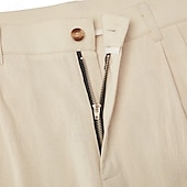 preiswerte Urlaub-Herren Hose aus Baumwollleinen Hose Sommerhose Baggy-Hosen Strandhose Tasche Einfarbig Komfort Atmungsaktiv Volle Länge Lässig Täglich Outdoor Urlaub Mode Blau Schwarz Unelastisch