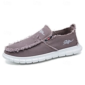 ieftine Pantofi casual slip-on-Mocasini slip-on din pânză spălată pentru bărbați – pantofi de mers ușori și respirabili, pentru purtare zilnică, călătorii, escapade de weekend și stil de viață relaxat