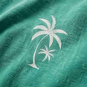ieftine Tricou grafic pentru bărbați-Tricou bărbătesc cu imprimeu hawaian din frunze de palmier și nucă de cocos, 100% bumbac, spălat acid, gros, tricou cu mânecă scurtă, guler rotund, stil DTG, îmbrăcăminte la modă, stil zilnic,