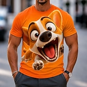 preiswerte T-Shirts mit Tiermuster-Herren Tiermotiv Tiger T Shirt Kurzarm T-Shirt 3D-Druck Rundhalsausschnitt Hemd Lustig Lässig Täglich Straße Blau Blau 1# Orange Sommer Frühling Bekleidung S M L XL 2XL 3XL