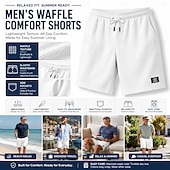 economico Pantaloncini casual-Per uomo Pantaloncini Waffle Shorts Pantaloncini Estivi Pantaloncini casual Tasca Elastico in vita Coulisse Semplice Comodità Traspirante Lunghezza al ginocchio All'aperto Vacanza Canotta sportiva