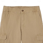 abordables Vacances-Homme Bermuda Shorts cargo Shorts Multi-poches Jambe Droite Uni Confort Doux Longueur Genou Occasionnel Plage Fête Mode Streetwear Noir bleu marine Micro-Élastique
