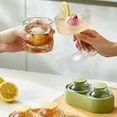 olcso Konyhai eszközök és kütyük-2 db-os szilikon jéggömbforma, könnyen kivehető kerek jégkockaforma whiskyhez, koktélokhoz, bourbonhoz és italokhoz, rugalmas, újrafelhasználható jéggömbkészítő otthoni bárkiegészítőkhöz