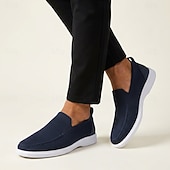 economico Scarpe Casual con Lacci-Mocassini da uomo blu navy in maglia, scarpe casual traspiranti per camminare, scarpe comode e leggere per viaggiare, guidare e per l'uso quotidiano.