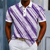  Bărbați Bloc Culoare Geometică Tricouri polo Manșon scurt Tricouri de polo Cămăși cu guler Casual Îmbrăcăminte Atletică Purtare Zilnică Imprimare 3D Nasturi Material Plasă care Respiră Primavara vara