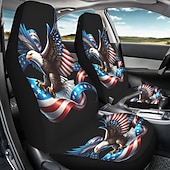 cheap Car Seat Covers-American Flag Bald Eagle Car Seat Covers Set of 2, Patriotic USA Flag Front Bucket Seat Protectors Universal Fit for SUV Truck Sedan Van, Durable Breathable Car Interior Decor Accessories