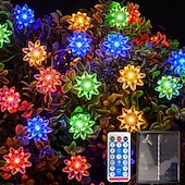 preiswerte Solar-Außenleuchten-12m Lichterketten 100 LEDs Solarmodul Warmweiß Kaltweiß Rot Kreative Lichterketten Festtagslichter Halloween Innenbereich Kreativ USB-betrieben Solarbetrieben