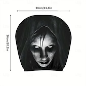 billiga Halloween överdrag-2/4 st nackstödsskydd med mörkt gotiskt häxmönster, bekväm användning i alla väder, sätesskydd för året runt, lämpliga för daglig pendling och långa resor. &amp;Halloween-dekorationer för bilresor