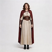 baratos Capa &amp; Capa-Medieval Renascentista manto manto com capuz Viking Elfo Fantasia Mulheres Dia Das Bruxas Carnaval Espetáculo LARP Ren Faire Adulto Capa