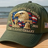 economico USA 250.-Cappello per il 250° anniversario degli Stati Uniti, berretto da baseball commemorativo 1776-2026, cappello patriottico americano 250 con aquila calva, campana della libertà e statua della libertà