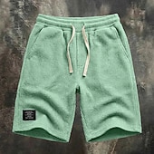 economico Pantaloncini casual-Per uomo Pantaloncini Waffle Pantaloncini Estivi Shorts da Spiaggia Pantaloncini casual Coulisse Elastico in vita Puro Tinta unica Tinta unita Comodità Lunghezza al ginocchio Casuale Quotidiano