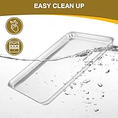 cheap Grills &amp; Outdoor Cooking-Stainless Steel Baking Sheet Pan with Rack, Heavy Duty Roasting Tray for Oven, Grill &amp; Broiler, Dishwasher Safe Bakeware for Cookies, Bacon, Chicken, Turkey &amp; Vegetables