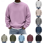 billige Basic gensere-Herre Genser Vaffel genser Genser med hette for genser Vinrød Svart Hvit Lysegrønn Navyblå Crew-hals عادي Med Tekstur Avslappet Daglig Sport &amp; Utendørs Polyester Gatemote Kul Sportsklær Vår &amp; Vinter